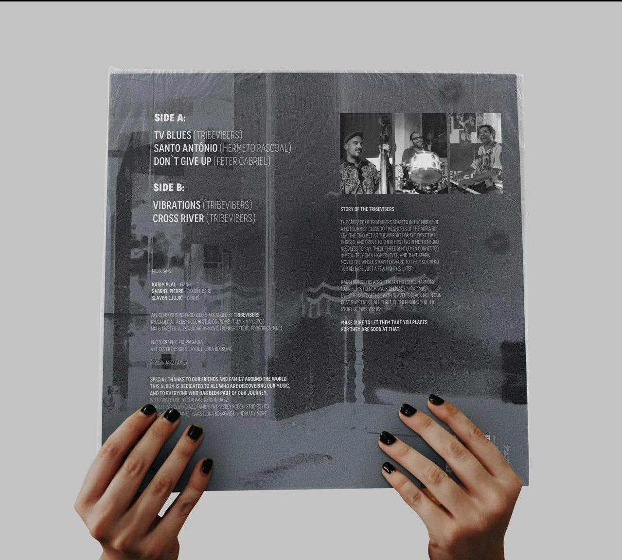 The TribeVibers Volume One back cover and track listing